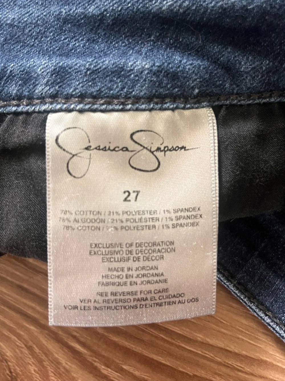 Jessica Simpson High-Rise Dark Blue Denim Shorts with Button Front